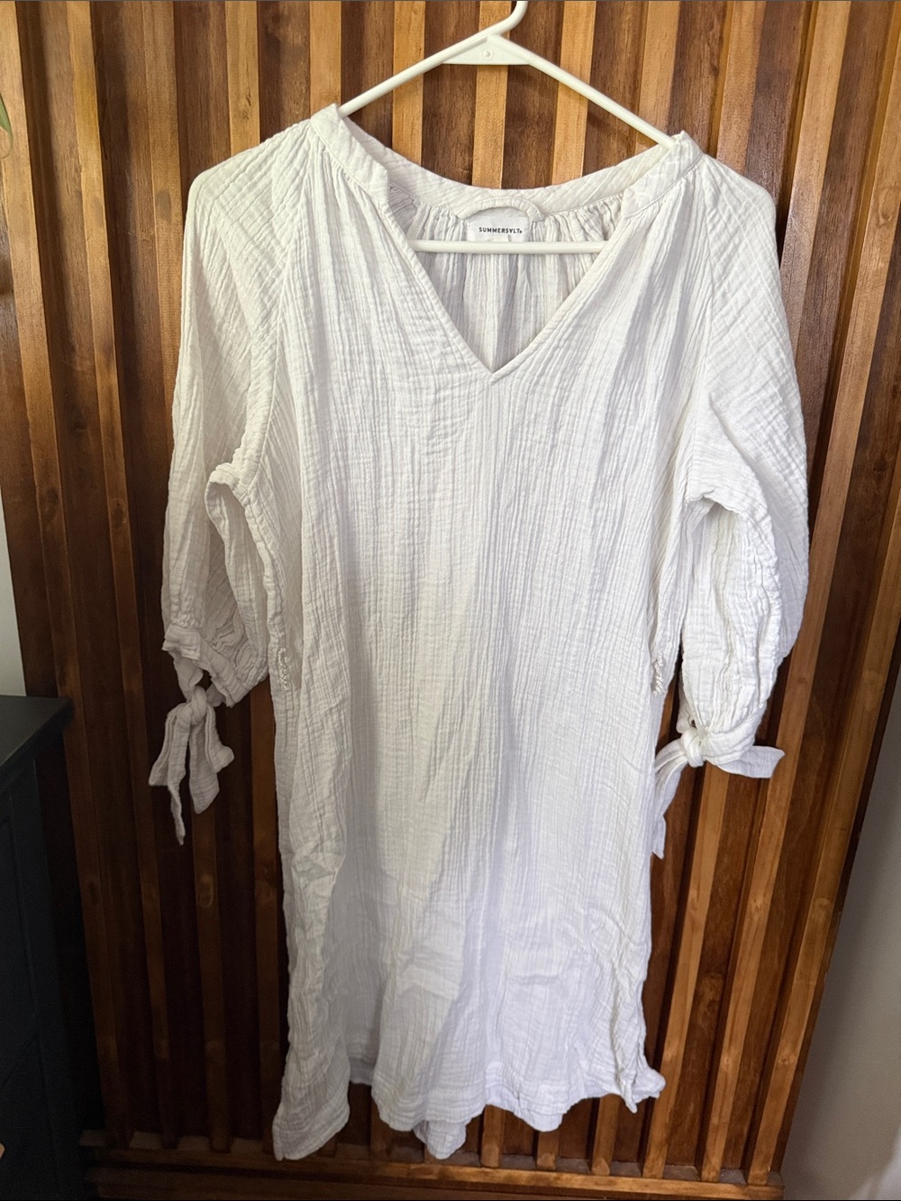 Summersalt 100% Organic Gauze Cotton Mini Dress. Missing tie. S